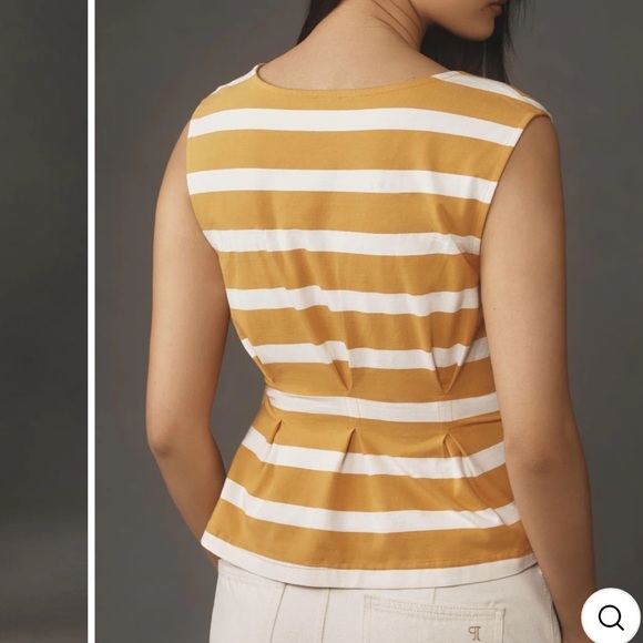 Anthropologie Maeve Sleeveless V-Neck Corset Blouse Tank Top - Picture 3 of 5